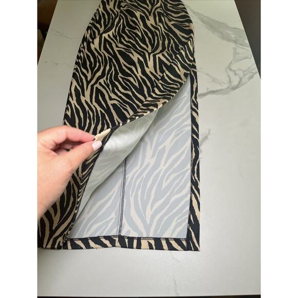 Jessica McClintock Gunne Sax PROM Party Dress Sz 7/8 Strapless Long Zebra Print - Picture 11 of 15